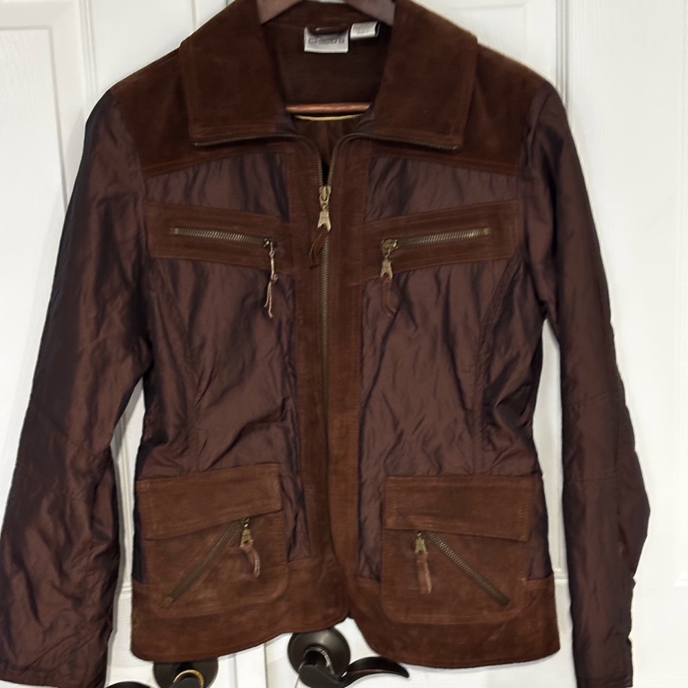 Chico's Chocolate Utility Jacket - image 1